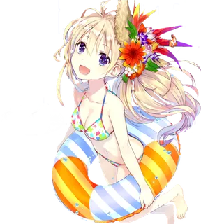 夏日甜美女孩素材人物卡通