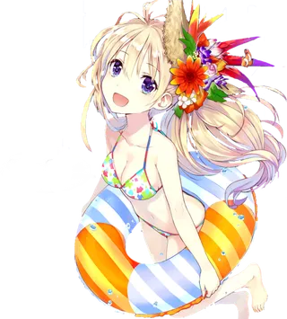 夏日甜美女孩素材人物卡通