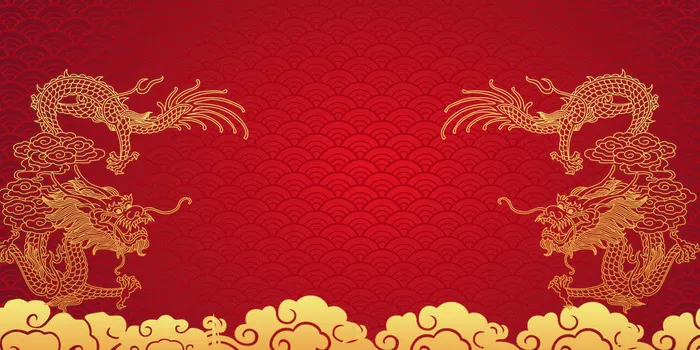 设计新年红色背景psd模版下载