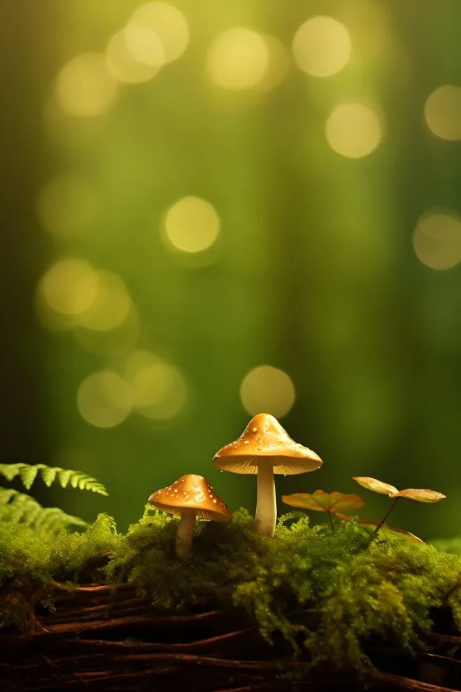 蘑菇树林简约背景(2400x3600)