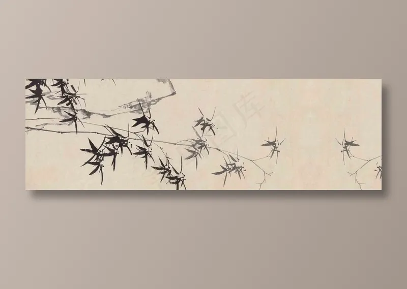 复古中国风古风国画竹子背景素材