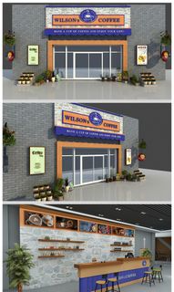 简约大气咖啡店咖啡厅门头设计招牌设计