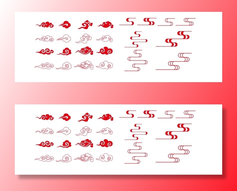 祥云线条矢量祥云