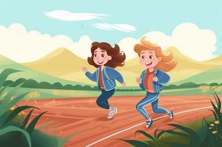 操场学生儿童插画背景