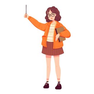 教师女孩拿着笔免抠