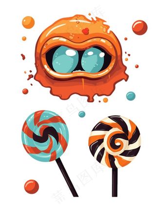糖果万圣节不给糖果就捣蛋插画免抠