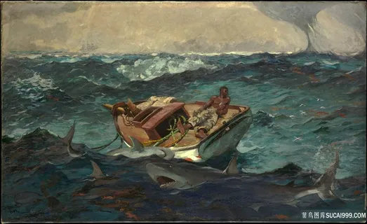 墨西哥湾暖流海景油画图片