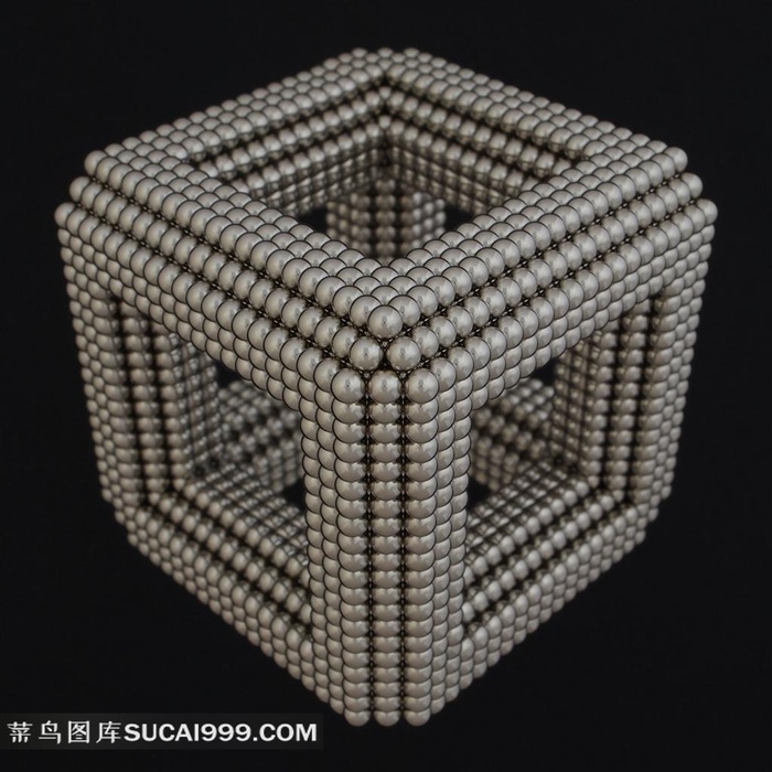 珍珠组成的镂空立方体