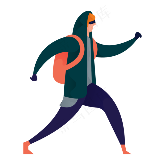 背包跑步人物免抠图