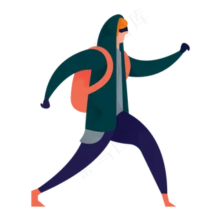 背包跑步人物免抠图
