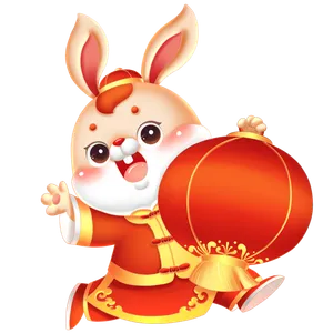 兔子红灯笼-新年春节新春喜庆