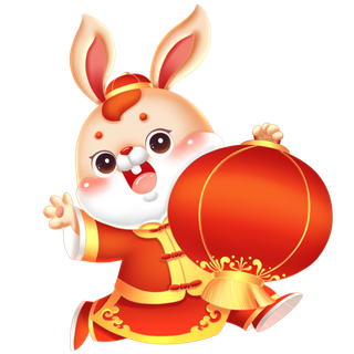 兔子红灯笼-新年春节新春喜庆