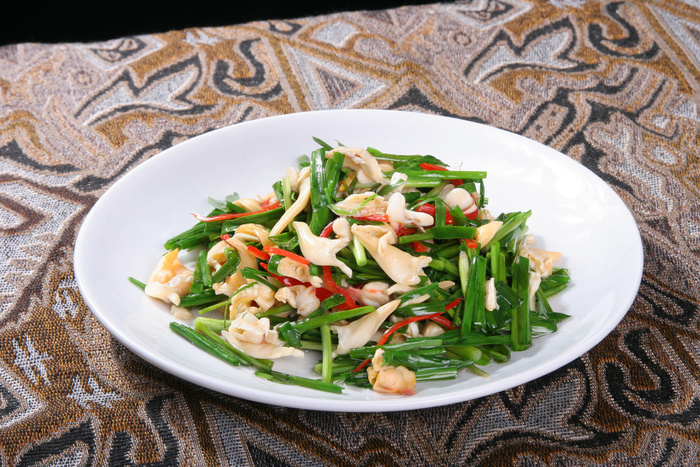 鲜韭炒贝尖-福源菜馆