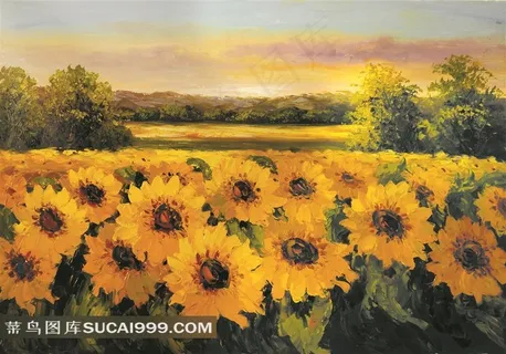 向日葵油画图片
