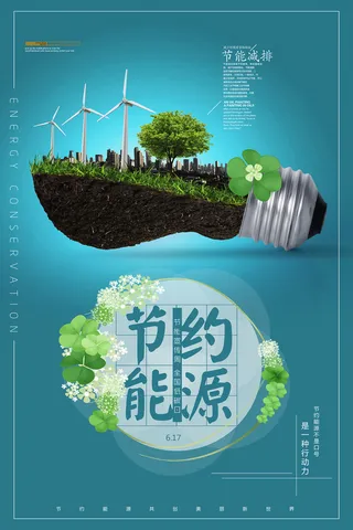 全国低碳日节约能源环保宣传海报设计