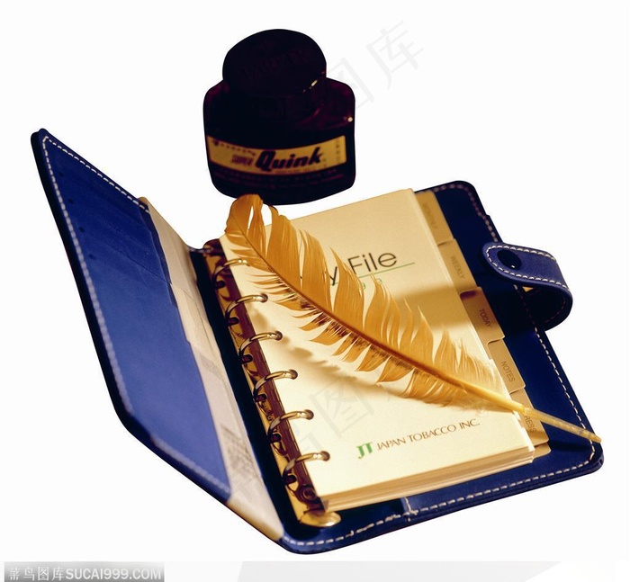 花饰小品-记事本上的羽毛笔