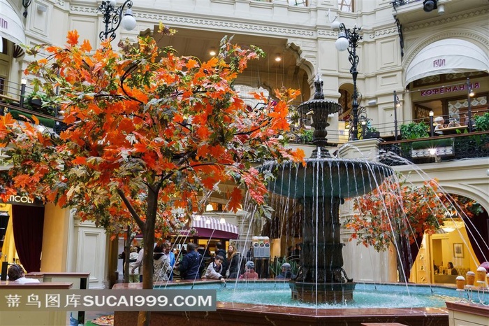 俄罗斯莫斯科国立百货商场古姆商厦内部景观