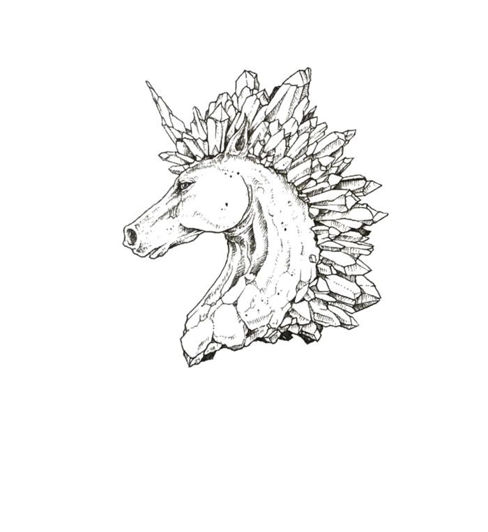 独角兽黑白线条图