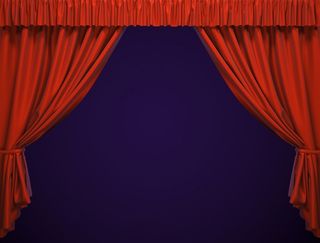 红色拉开的帷幕高清图片