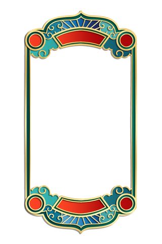 国潮风主题框头像框拱形祥云灯笼春节边框装饰元素设计素材