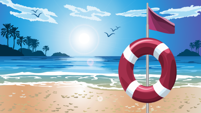 夏天海滩大海背景ai矢量模版下载