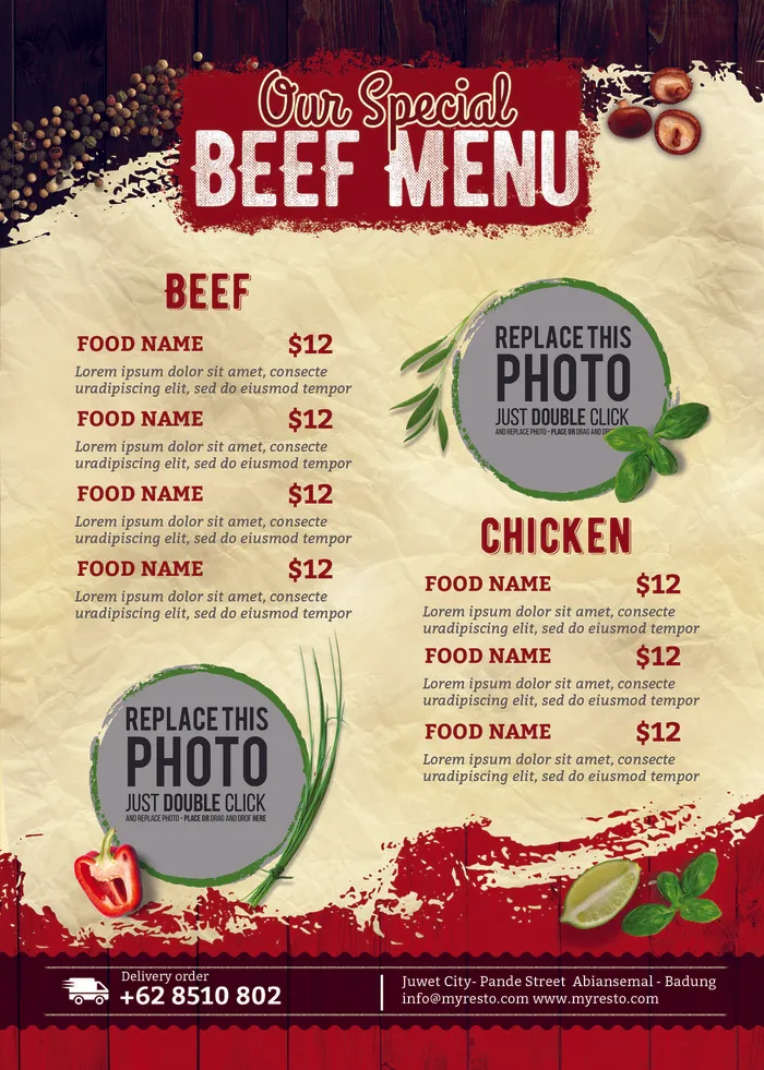 设计创造菜单psd模版下载