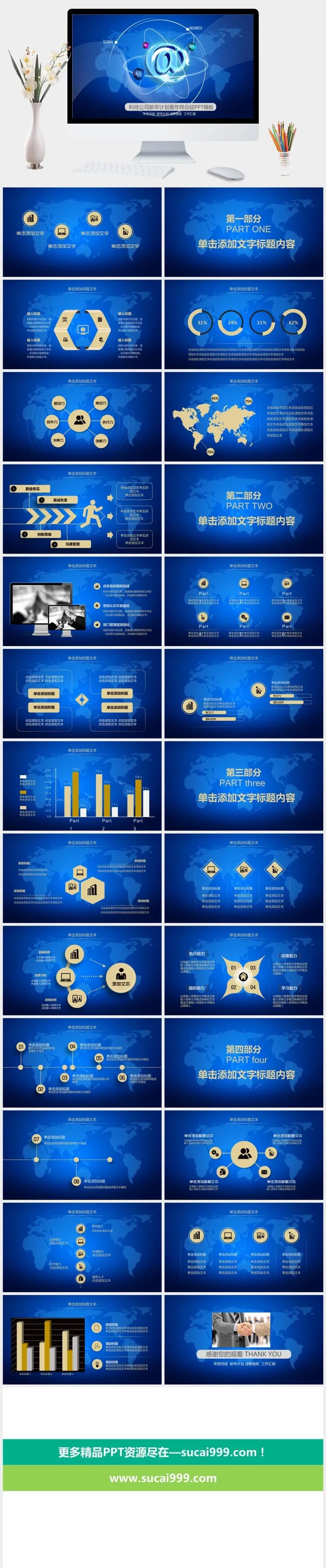 科技公司新年计划暨年终总结PPT模板