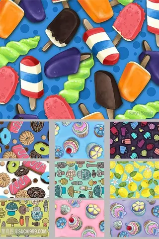 雪糕冰淇淋甜点ppt背景图片