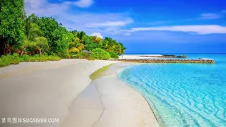 海岸风景沙滩海洋大海浪花摄影自然景观