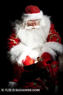 圣诞老人系列 - 打开礼物袋子的圣诞老人