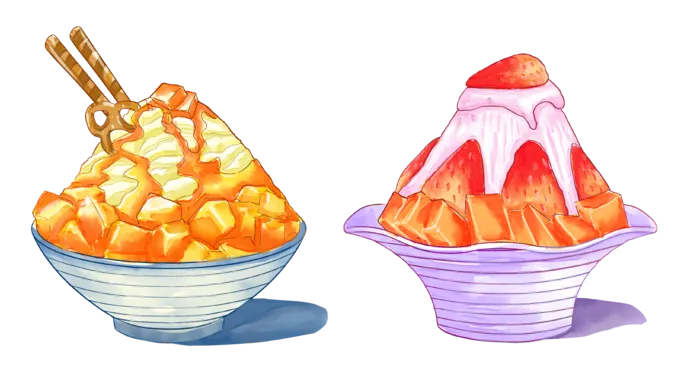 夏季牛奶沙冰甜品