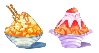 夏季牛奶沙冰甜品