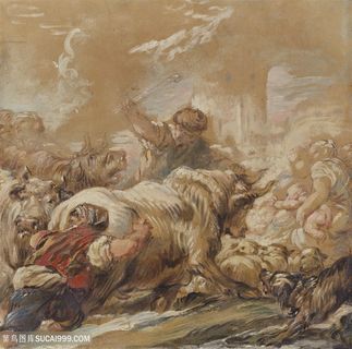 牛人物风景画装饰画