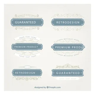 免抠复古优质花纹标签