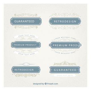 免抠复古优质花纹标签