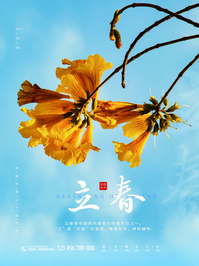 24节气立春春季新春春天海报模板PSD分层设计素材源文件模板psd模版下载
