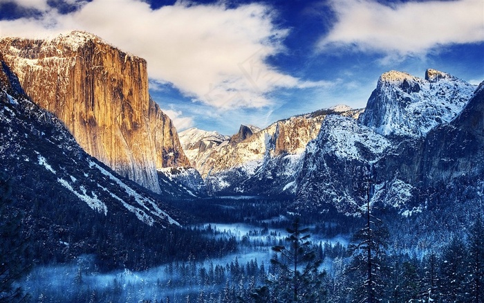 美丽雪山全景素材