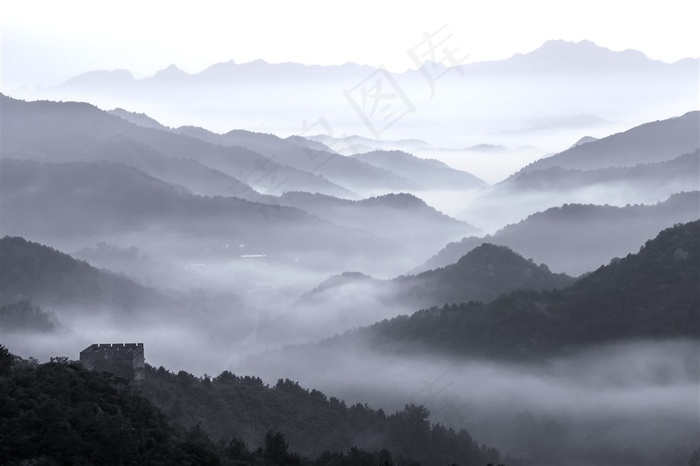 河北金山岭长城风景素材图片