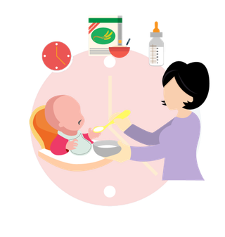 母亲育婴师喂养婴儿插图