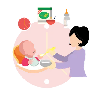 母亲育婴师喂养婴儿插图