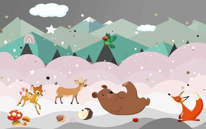 儿童房背景墙 psd模版下载