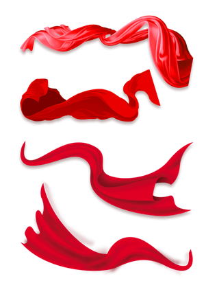 红色飘带免扣素材