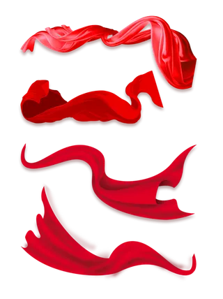 红色飘带免扣素材