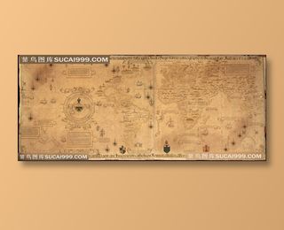 复古发黄纸张世界地图高清图片