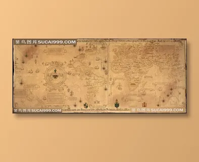 复古发黄纸张世界地图高清图片 复古发黄纸张世界地图高清图片