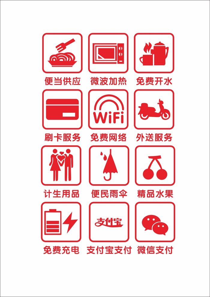 超市服务小图标cdr矢量模版下载