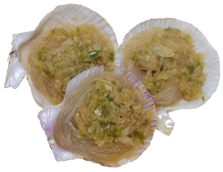 叠放蒜蓉粉丝扇贝瑶柱清蒸免抠元素实拍高清摄影食物素材元素