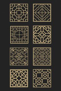 中式古典纹样免抠传统装饰花纹素材