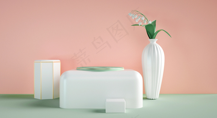 C4D电商场景模型渲染背景