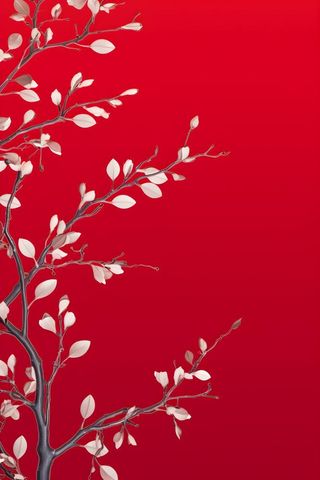 树枝简约红色背景
